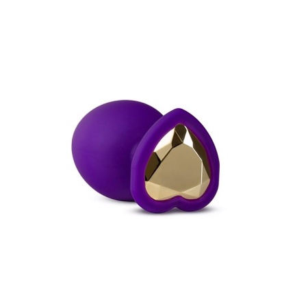 Korek analny Temptasia Bling Plug Small Purple - silikon medyczny, zwężana końcówka, podstawa w kształcie serca z kryształem, dł - 3