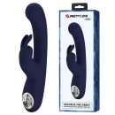 Wibrator króliczek Lamar Blue - dwustrefowa stymulacja punktu G i łechtaczki, 22 cm - 1