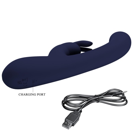 Wibrator króliczek Lamar Blue - dwustrefowa stymulacja punktu G i łechtaczki, 22 cm - 11