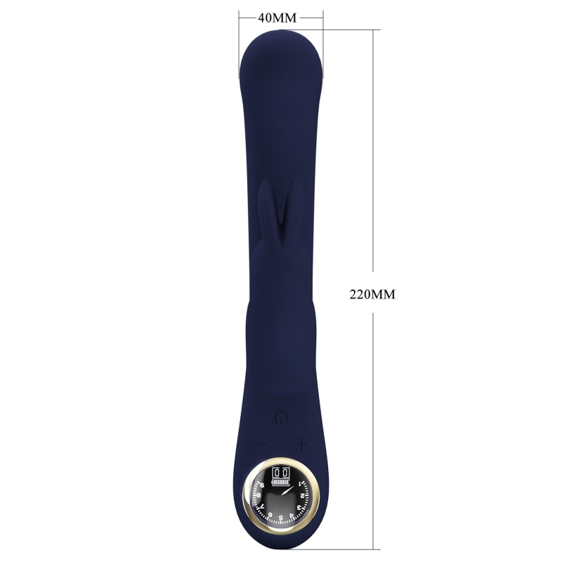 Wibrator króliczek Lamar Blue - dwustrefowa stymulacja punktu G i łechtaczki, 22 cm - 12