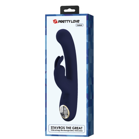 Wibrator króliczek Lamar Blue - dwustrefowa stymulacja punktu G i łechtaczki, 22 cm - 13
