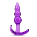 Korek analny Triple Bead - trzykulowy TPE z podstawą kotwiczącą, 9,5 cm - 2