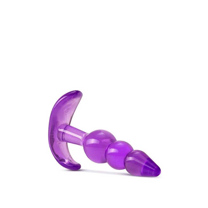 Korek analny Triple Bead - trzykulowy TPE z podstawą kotwiczącą, 9,5 cm - 4