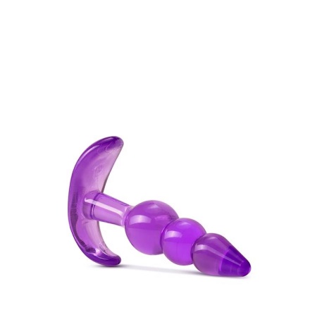 Korek analny Triple Bead - trzykulowy TPE z podstawą kotwiczącą, 9,5 cm - 4