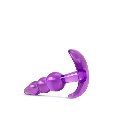 Korek analny Triple Bead - trzykulowy TPE z podstawą kotwiczącą, 9,5 cm - 5