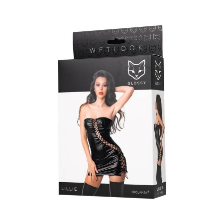 Wetlook dress Lillie - black XL - 5