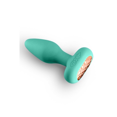 Korek analny Techno Prism Teal - wirujący i wibrujący, 16 funkcji, 10,9 cm - 4