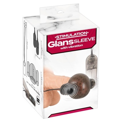 Masturbator Glans Sleeve with Vibration – nakładka na żołądź z 2 wyjmowanymi wibratorami bullet, Ø wewn. 3 cm, gł. wkładania 4,2 - 1