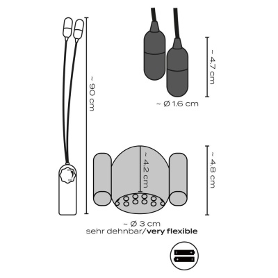 Masturbator Glans Sleeve with Vibration – nakładka na żołądź z 2 wyjmowanymi wibratorami bullet, Ø wewn. 3 cm, gł. wkładania 4,2 - 1 2