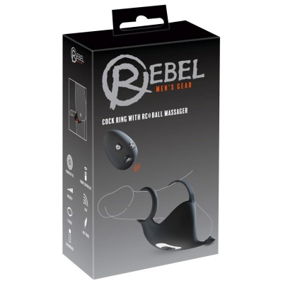 Pierścień na penisa z wibracją RC Ball – podwójny pierścień i ramię stymulujące krocze, dł. 12,3 cm - 1