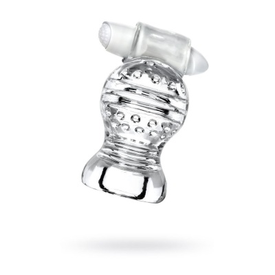 Lingam Shakti, Vibrating Masturbator, TPE, Transparent, 9 cm - 1