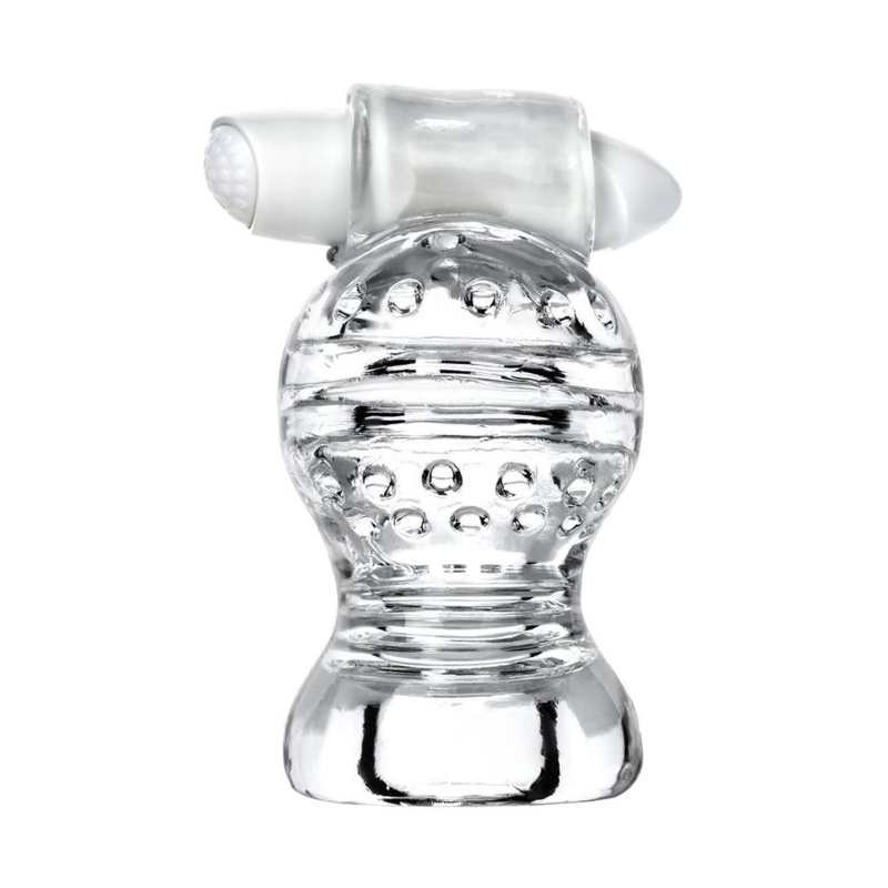 Masażer Lingam Shakti - Wibrujący Masturbator z Przezroczystego TPE, 9 cm - 3