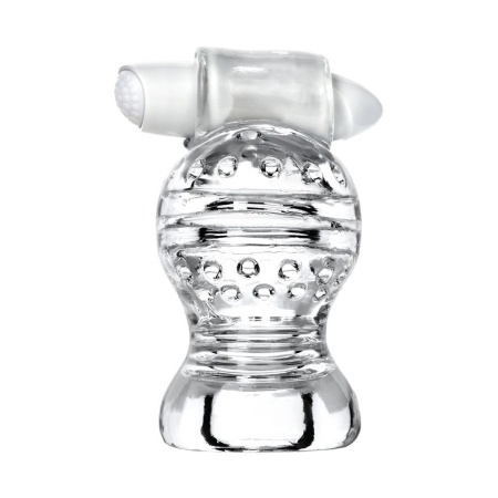 Masażer Lingam Shakti - Wibrujący Masturbator z Przezroczystego TPE, 9 cm - 3