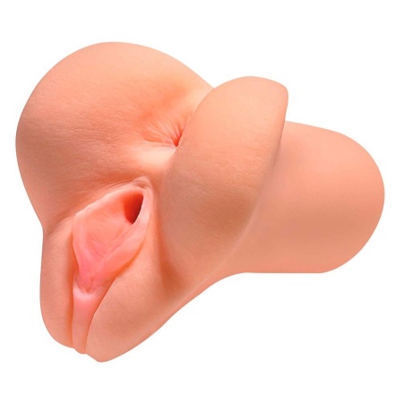 Masturbator PDX Plus Pick Your Pleasure Stroker Light – podwójne wejście waginalne i analne, tunel ssący, długość 16,5 cm - 2