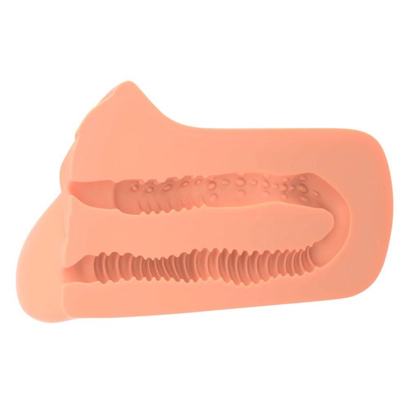 Masturbator PDX Plus Pick Your Pleasure Stroker Light – podwójne wejście waginalne i analne, tunel ssący, długość 16,5 cm - 4