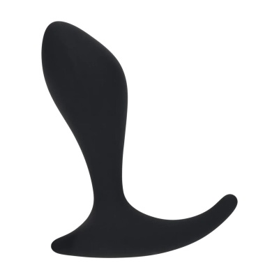 Single Ripple Silicone Prostate Massager - Black - 1 2