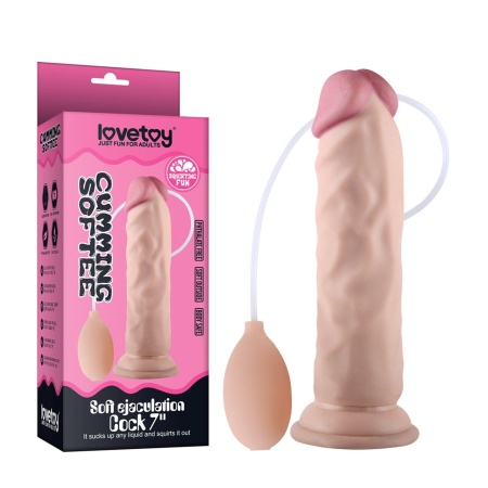 Dildo z ejakulacją Soft 21,6 cm Beżowy - 1