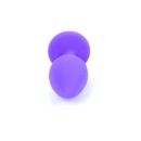 Korek analny Jewellery Purple Silicone Plug Small - anatomiczny profil z kryształem, długość 7 cm, średnica maks. 2,7 cm - 3