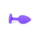 Korek analny Jewellery Purple Silicone Plug Small - anatomiczny profil z kryształem, długość 7 cm, średnica maks. 2,7 cm - 4
