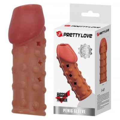 Nakładka na penisa BI-026274 z wypukłą fakturą i otwartym żołędziem, 10 cm długości - 1