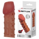 Nakładka na penisa BI-026274 z wypukłą fakturą i otwartym żołędziem, 10 cm długości - 1