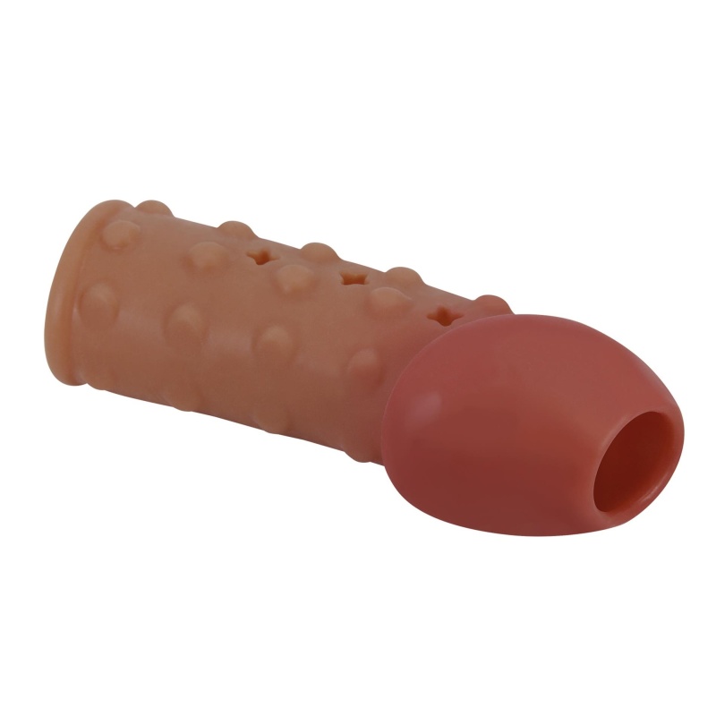 Nakładka na penisa BI-026274 z wypukłą fakturą i otwartym żołędziem, 10 cm długości - 5