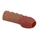 Nakładka na penisa BI-026274 z wypukłą fakturą i otwartym żołędziem, 10 cm długości - 5