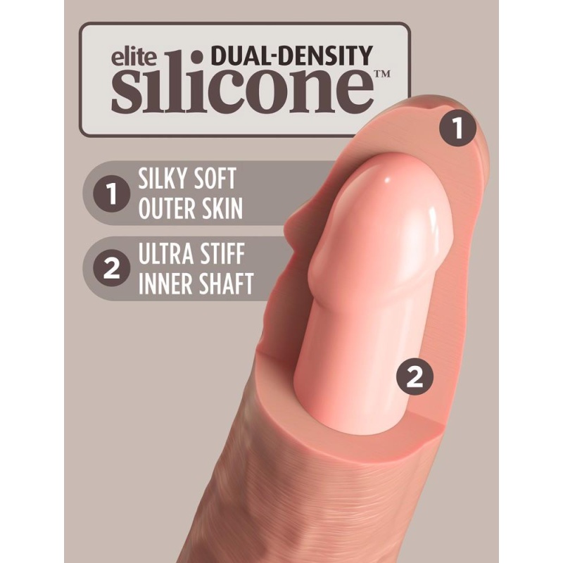 Wibrator Realistyczny 8" Dual Density — silikon dwuwarstwowy, 10 trybów wibracji, długość 22 cm, średnica 5,4 cm - 4