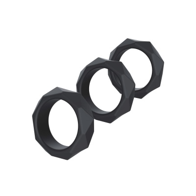 Zestaw 3 silikonowych pierścieni erekcyjnych Heavy C-Ring (śr. wewn. 4–5 cm) - 1