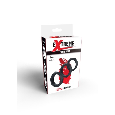 Zestaw 3 silikonowych pierścieni erekcyjnych Heavy C-Ring (śr. wewn. 4–5 cm) - 1 2