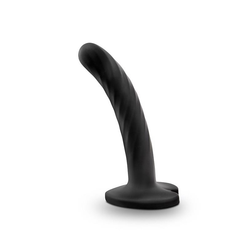 Dildo Temptasia Twist Small Black - Skręcona Powierzchnia i Przyssawka Sercowa, 9,5 cm Długości Użytkowej, Ø 1,9 cm - 2