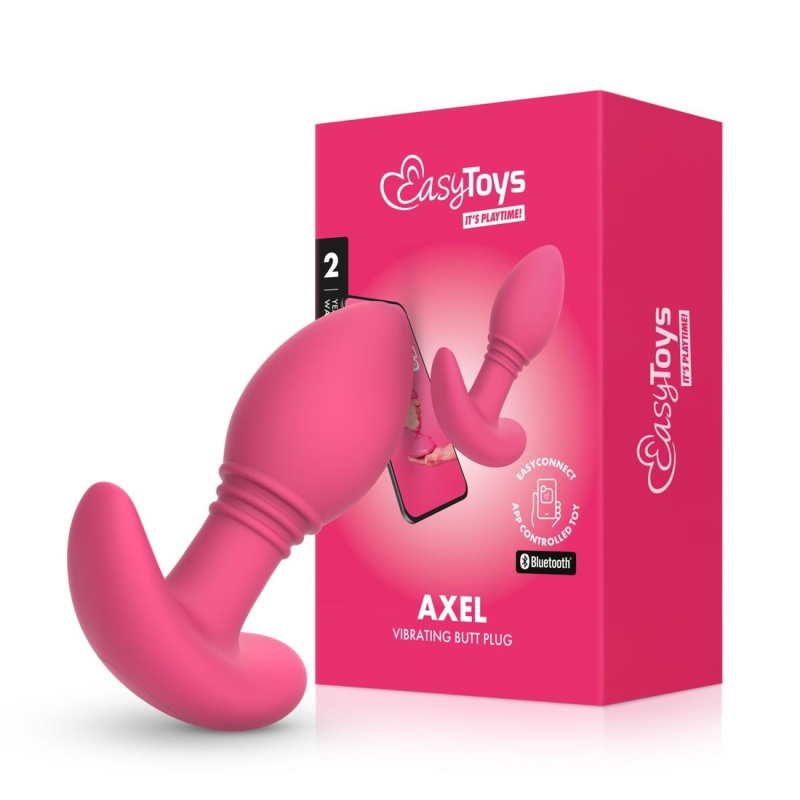 Wibrujący korek analny EasyConnect Axel sterowany aplikacją, 9 wzorów wibracji, silikon medyczny, 10,1 cm - 12