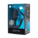 Korek analny obciążony z pierścieniem na penisa Snug & Tug Black - bezszwowy silikon medyczny, 9,5 cm, 128 g - 1