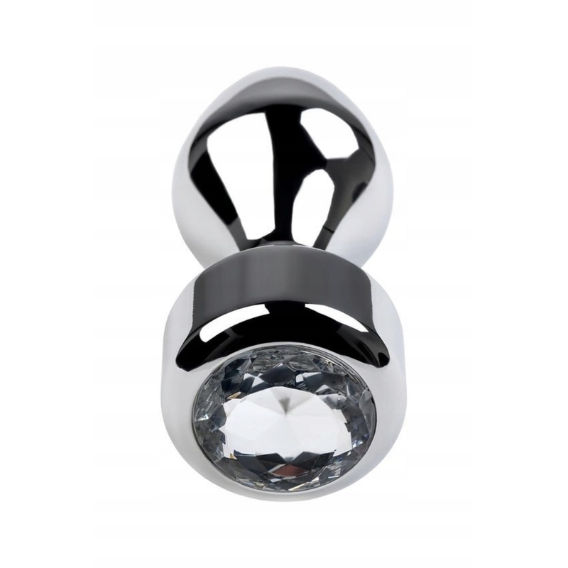Korek analny Metal by TOYFA z kryształkiem w podstawie, długość 9,5 cm, średnica maks. 3,5 cm, masa 130 g - 1