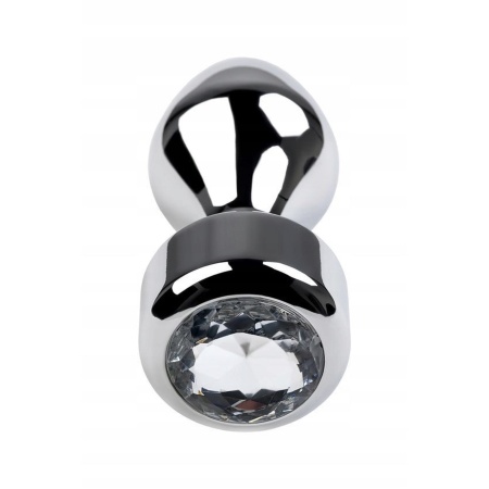 Korek analny Metal by TOYFA z kryształkiem w podstawie, długość 9,5 cm, średnica maks. 3,5 cm, masa 130 g - 1