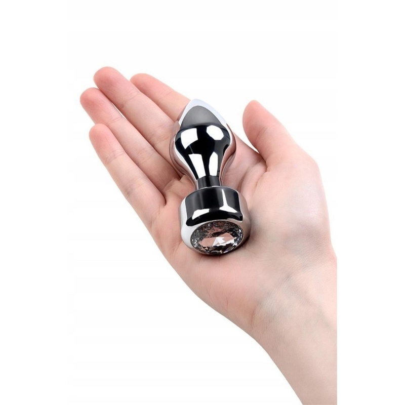 Korek analny Metal by TOYFA z kryształkiem w podstawie, długość 9,5 cm, średnica maks. 3,5 cm, masa 130 g - 2