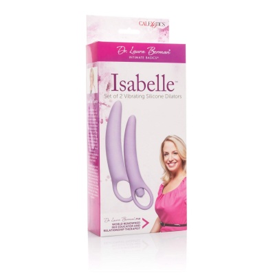 Dilatory waginalne Isabelle – zestaw 2 dilatorów z wibratorem, silikon medyczny, do 14 cm - 1 2