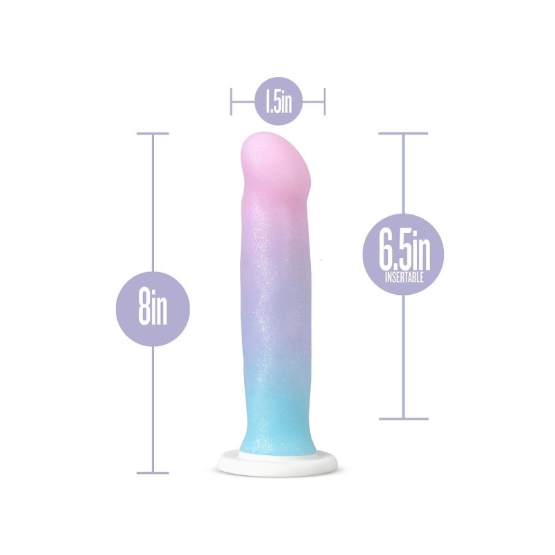 Dildo silikonowe Avant D17 Lucky z przyssawką i teksturą - 20,3 cm, 16,5 cm długości wprowadzanej - 5