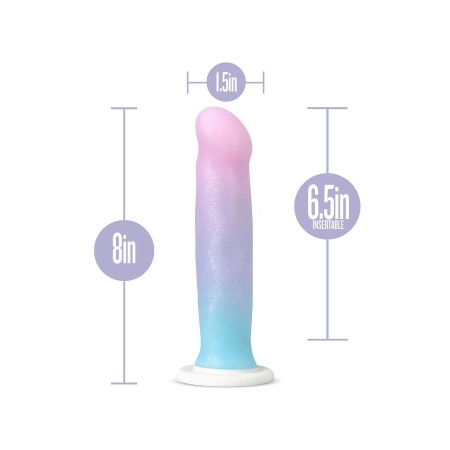 Dildo silikonowe Avant D17 Lucky z przyssawką i teksturą - 20,3 cm, 16,5 cm długości wprowadzanej - 5