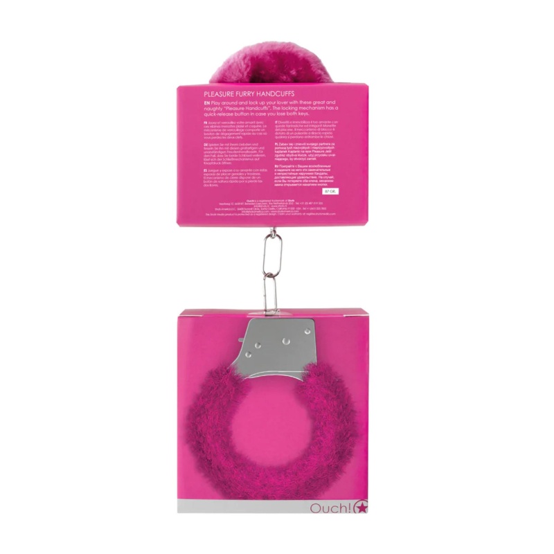 Pleasure Handcuffs Furry Pink - 3