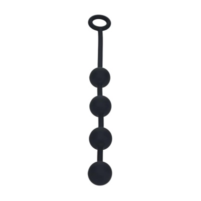 Round Silicone Anal Balls - M - 30mm - Black - 1