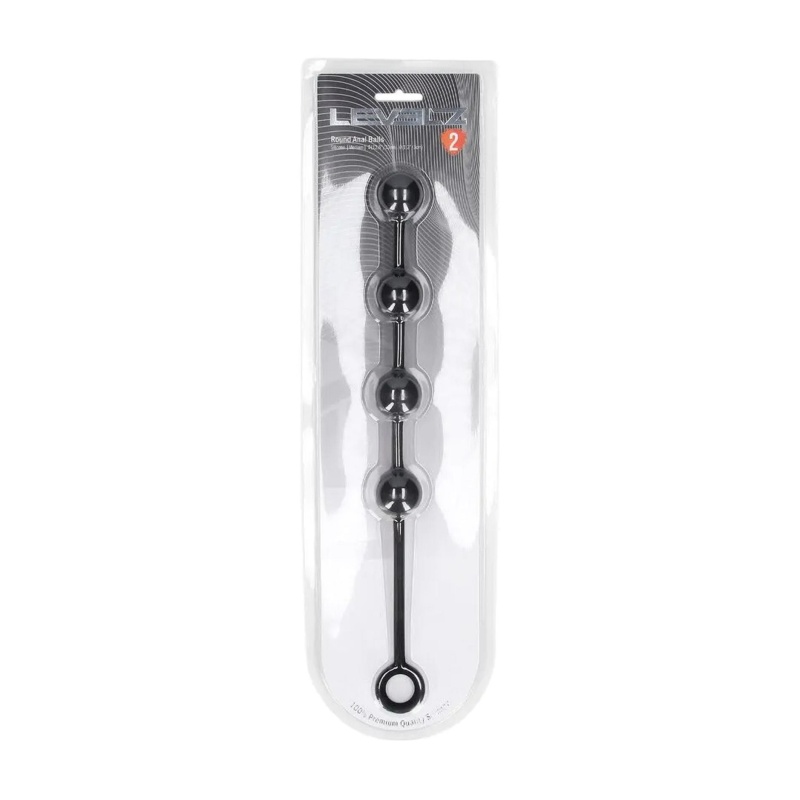 Round Silicone Anal Balls - M - 30mm - Black - 2