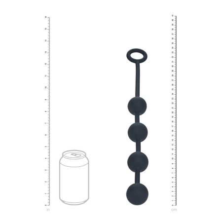 Round Silicone Anal Balls - M - 30mm - Black - 5