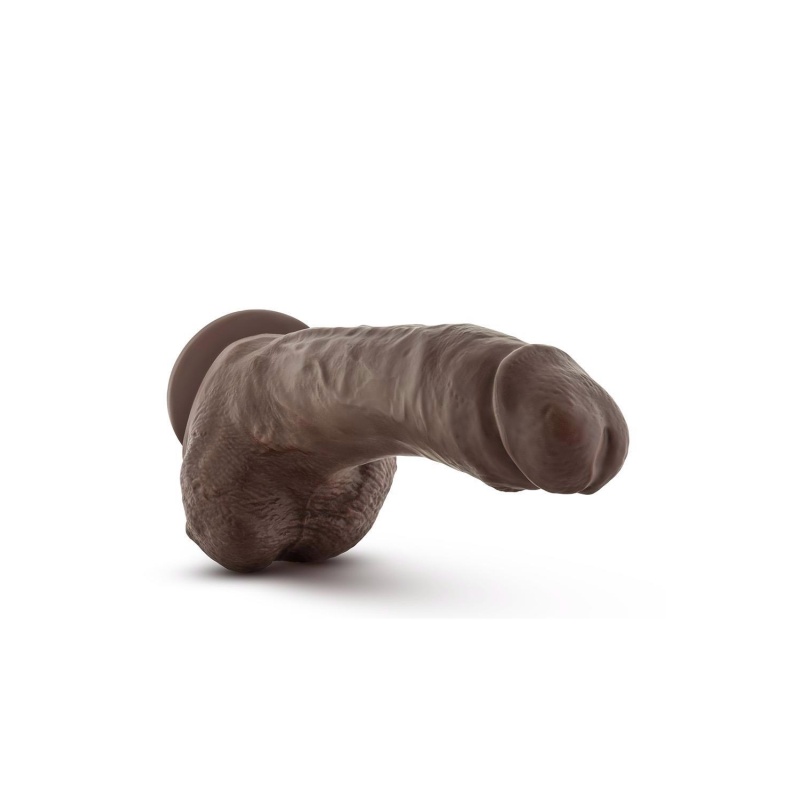 Realistyczne dildo The Mechanic Chocolate z przyssawką i podstawą pod uprząż, X5 TPE, długość całkowita 22,8 cm (16,5 cm wkładan - 3