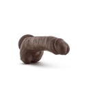 Realistyczne dildo The Mechanic Chocolate z przyssawką i podstawą pod uprząż, X5 TPE, długość całkowita 22,8 cm (16,5 cm wkładan - 3