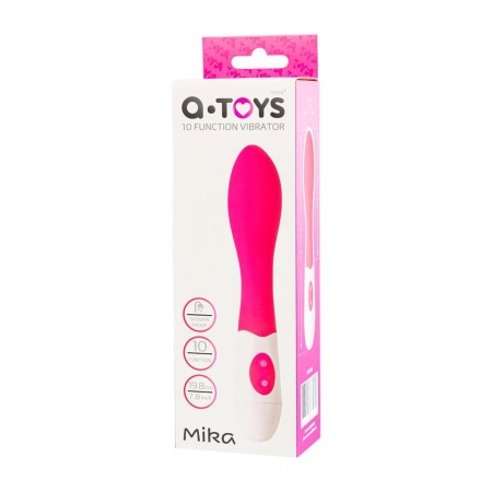 Wibrator Mika różowy - anatomiczny profil silikonowy, 10 trybów wibracji, długość 19,8 cm, średnica 3,5 cm - 1