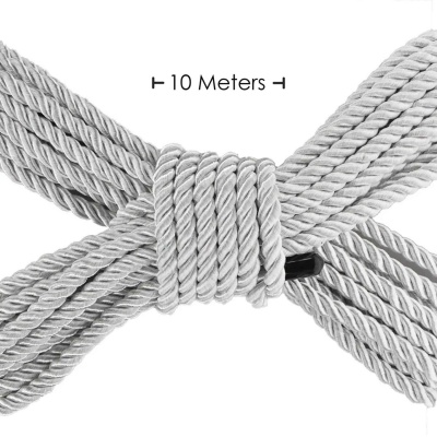 Polyester Bondage Rope - 32.8 ft / 10 m - Silver - 1 2