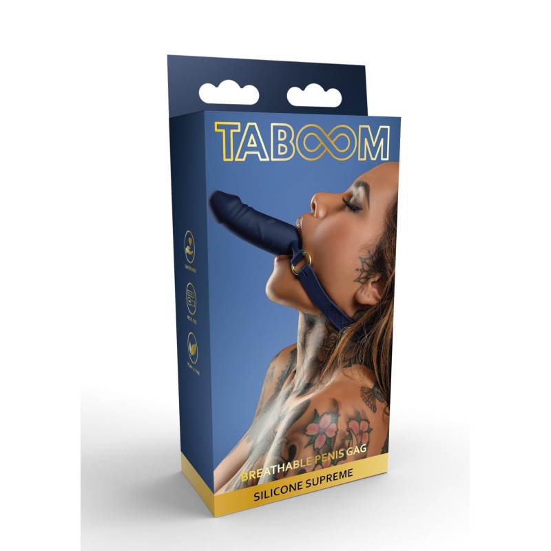 Silicone Breathable Penis Gag Blue - 2