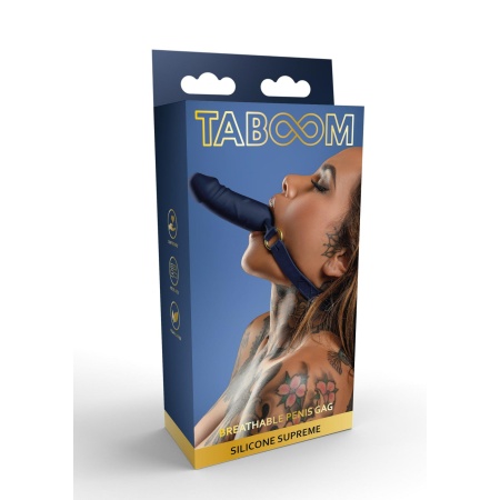 Silicone Breathable Penis Gag Blue - 2