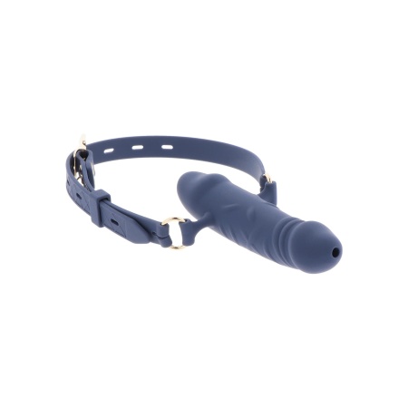 Silicone Breathable Penis Gag Blue - 3